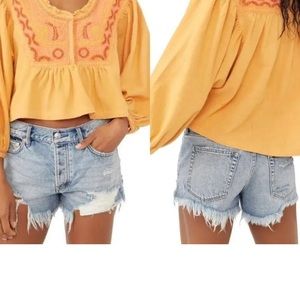Free People Iggie Embroidered Top NWT